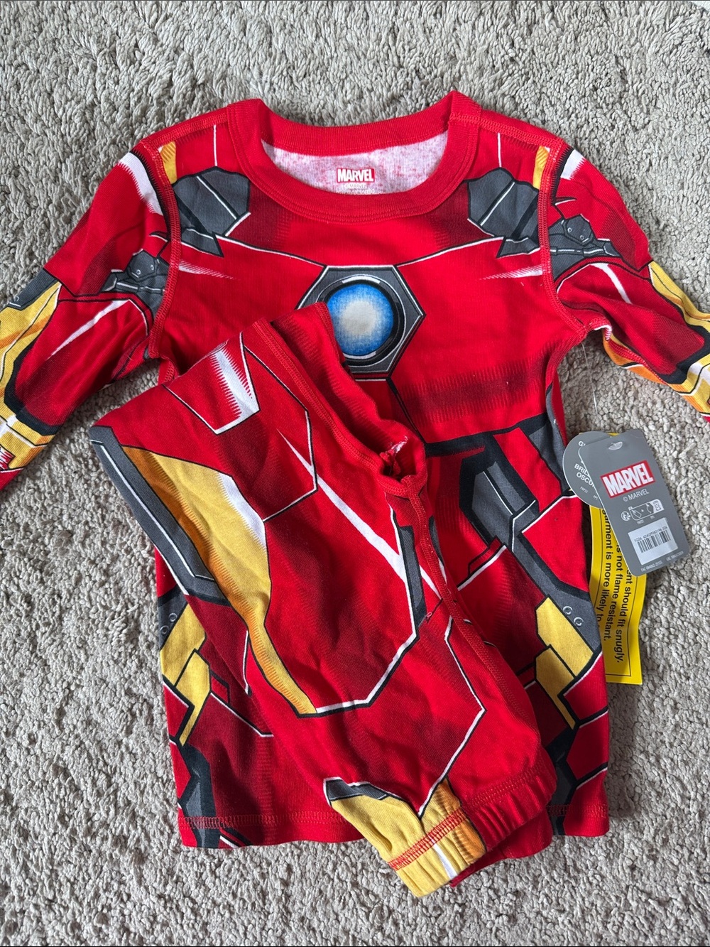 Marvel Boys Red and Yellow Iron Man Pajama Set